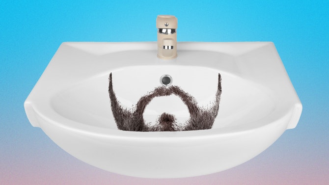 Photo représentant une barbe dans un lavabo Les Boomeurs